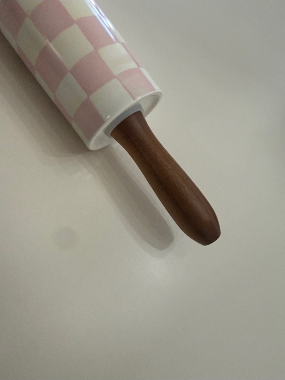 MacKenzie-Childs Rosy Check Ceramic Rolling Pin - Picture 4 of 5